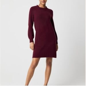 J. Crew Wine Long Sleeve Knit Sweater Dress